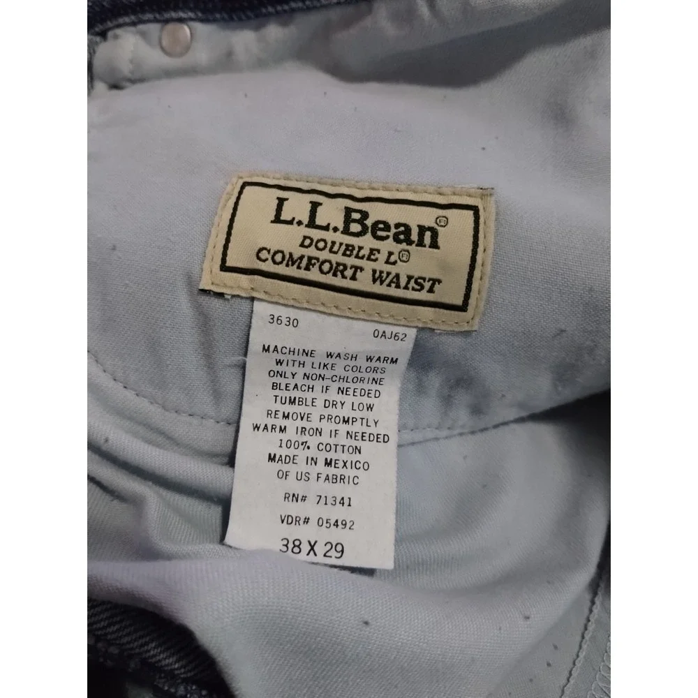 L.L. Bean Double L Comfort Waist Natural Fit Denim Jeans Pants Dad Men's 38/29‎